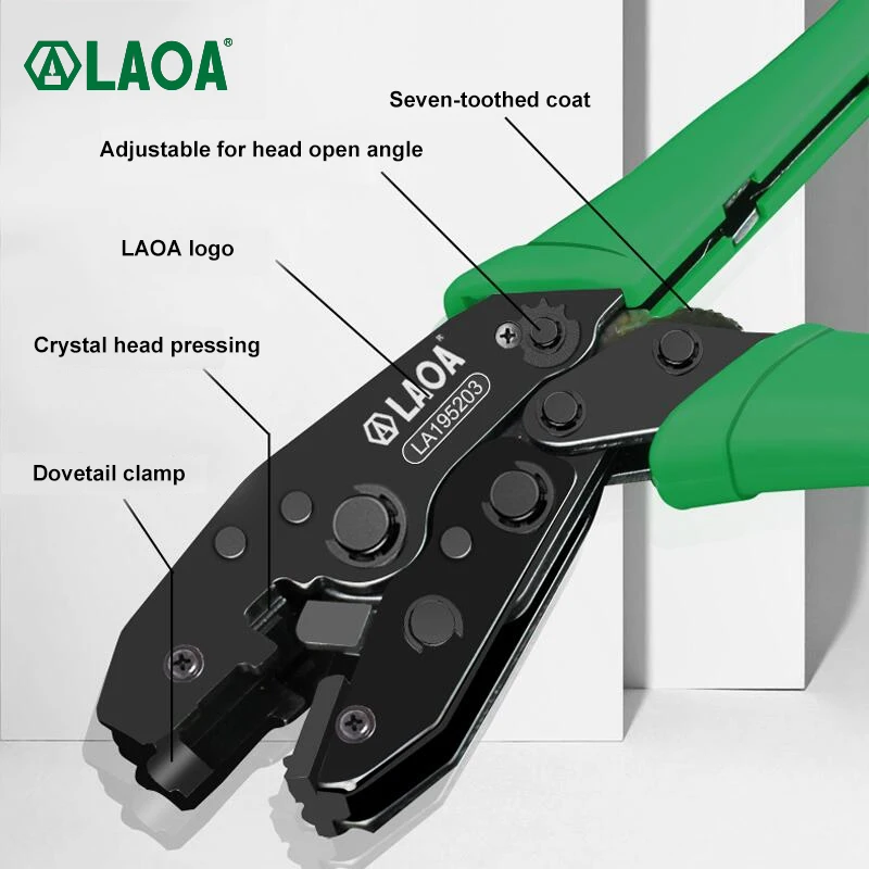 LAOA 8P 8C Crimping Pliers CAT7 Crystal Connector Terminal Crimper Network Tools Cable Stripper Wire Cutter Cutting Nippers