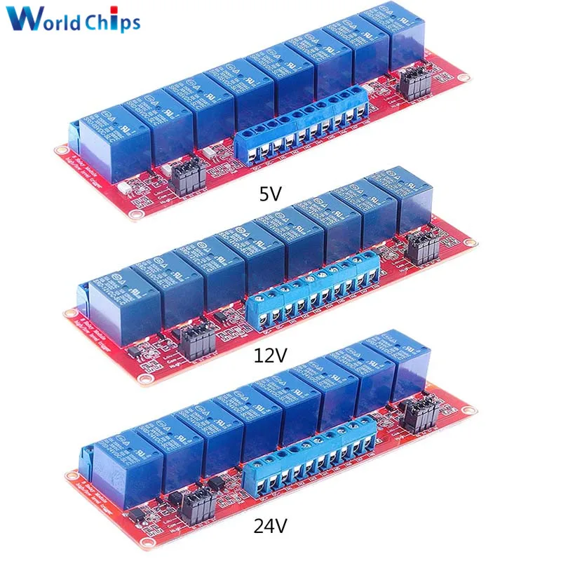 DC 5V 12V 24V 8 Channel Relay Module with Optocoupler Relay Shield for arduino Raspberry Pi Electronic Kit