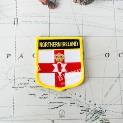 NORTHERN IRELAND National Flag Embroidery Patches Badge Shiled Shape Iron On Saw On For Cothing DIY Decoration