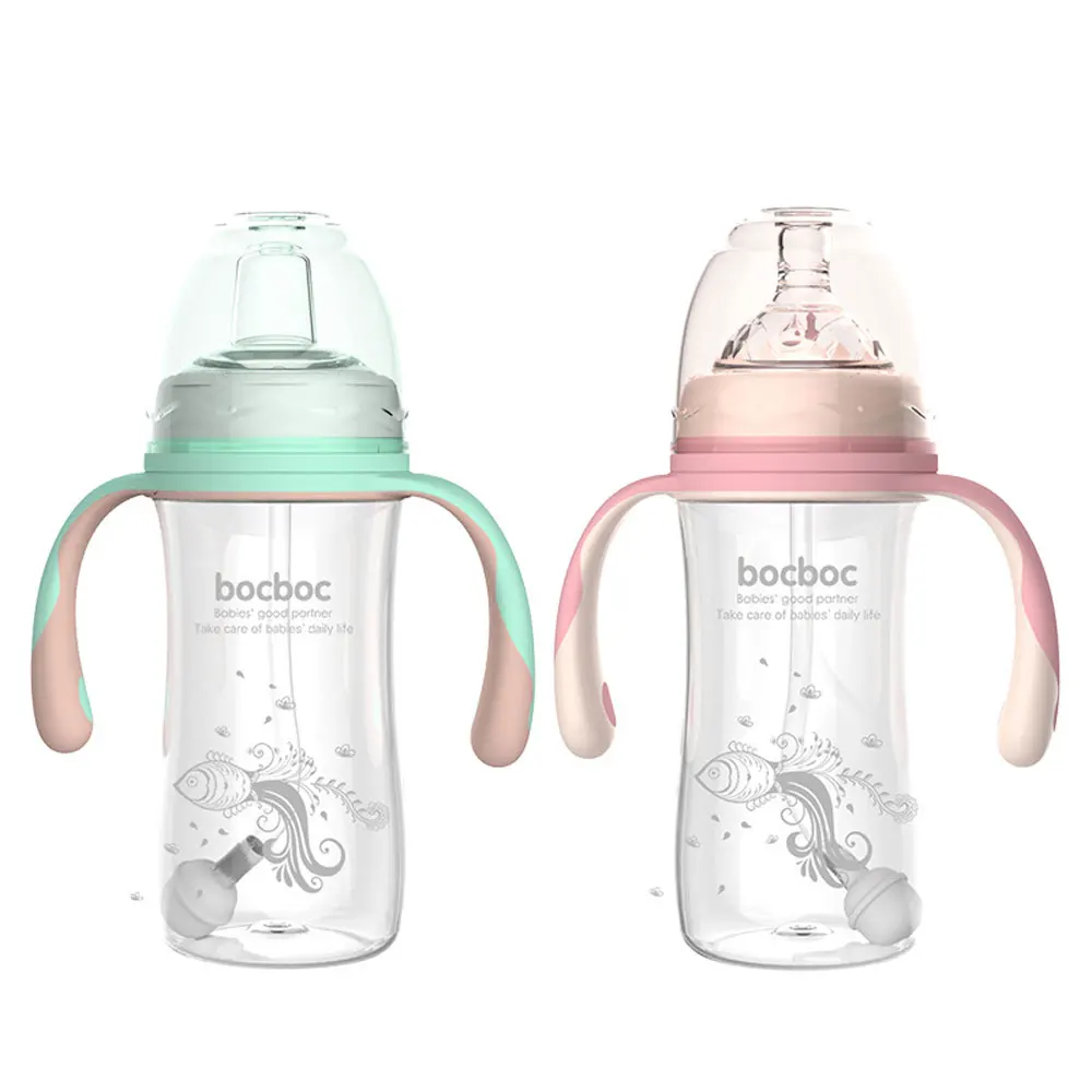 

Baby Feeding Bottle BPA Free Leak-proof Bottle Wide Caliber Duckbill Water Milk Dual-use Cup Baby Feeder With Silicone Straw