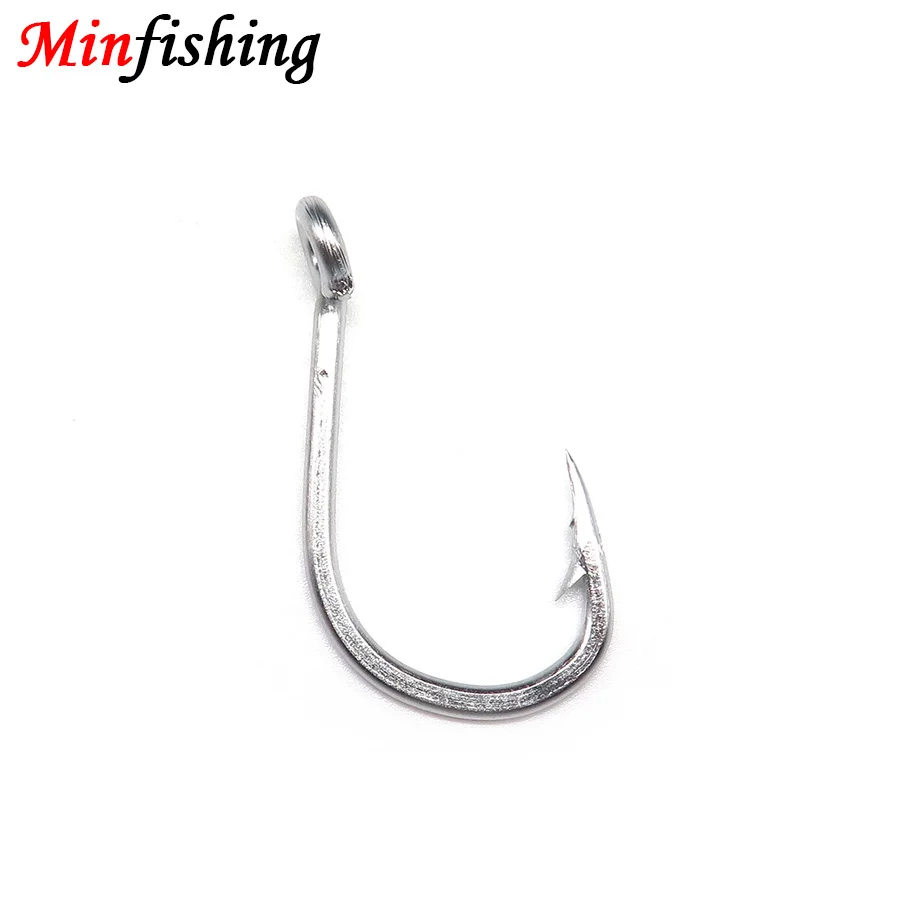 Minfishing 10 pcs/lot Hooks Fishing Stainless Steel Barbed Hook Ocean Rock Fishing Hook Fishing Accessories