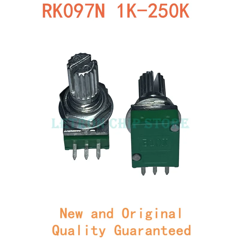 1pcs RK097N 1K 5K 10K 20K 50K 100K 250K B5K B10K B20K B100K with a switch audio 3pin shaft 15mm amplifier sealing potentiometer