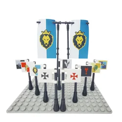 Small Knights Flags for Stronghold Warlords Military City Square Castle Knight Building Block Figure