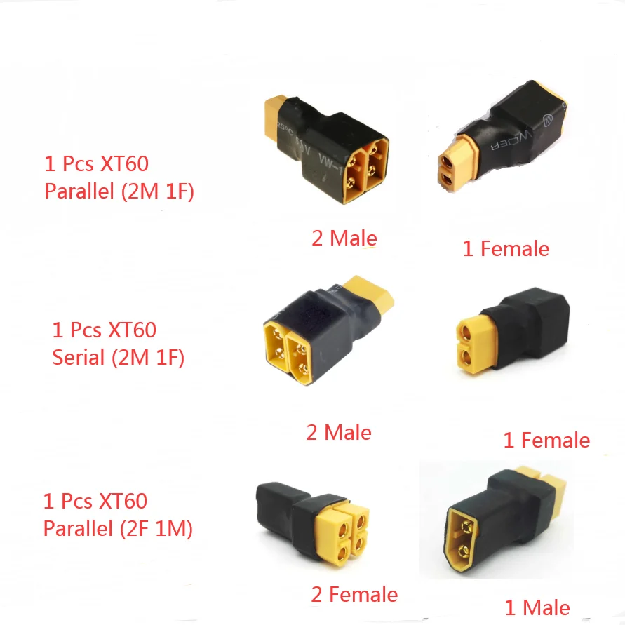 Параллельный Последовательный адаптер Deans T Plug EC3 EC5 XT60 XT90, преобразователь Lipo аккумулятора, разъем, «сделай сам», аксессуары для