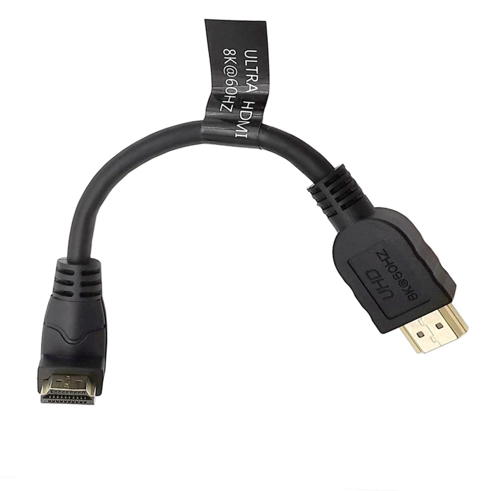 8K 60HZ  Up & Down & Left & Right Angled 90 degree Male 2.1 A Male to HDMI-compatible v2.1 HD extension Cable  2.1v angle cable