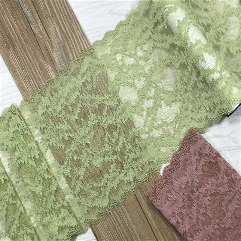 Stretch Lace Trim Quality Dusty Rose Lace Fabrics DIY Underwear Needlework Accessories Green Elastic Lace for Clothes Crafts