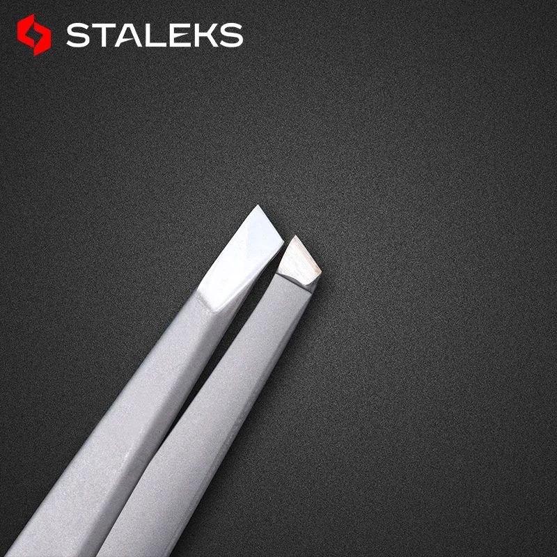 1pc STALEKS Stainless Steel TBC-10-3 Eyebrow Tweezers High Quality Hair Removal Tweezer Eyelash Extension Makeup Tool