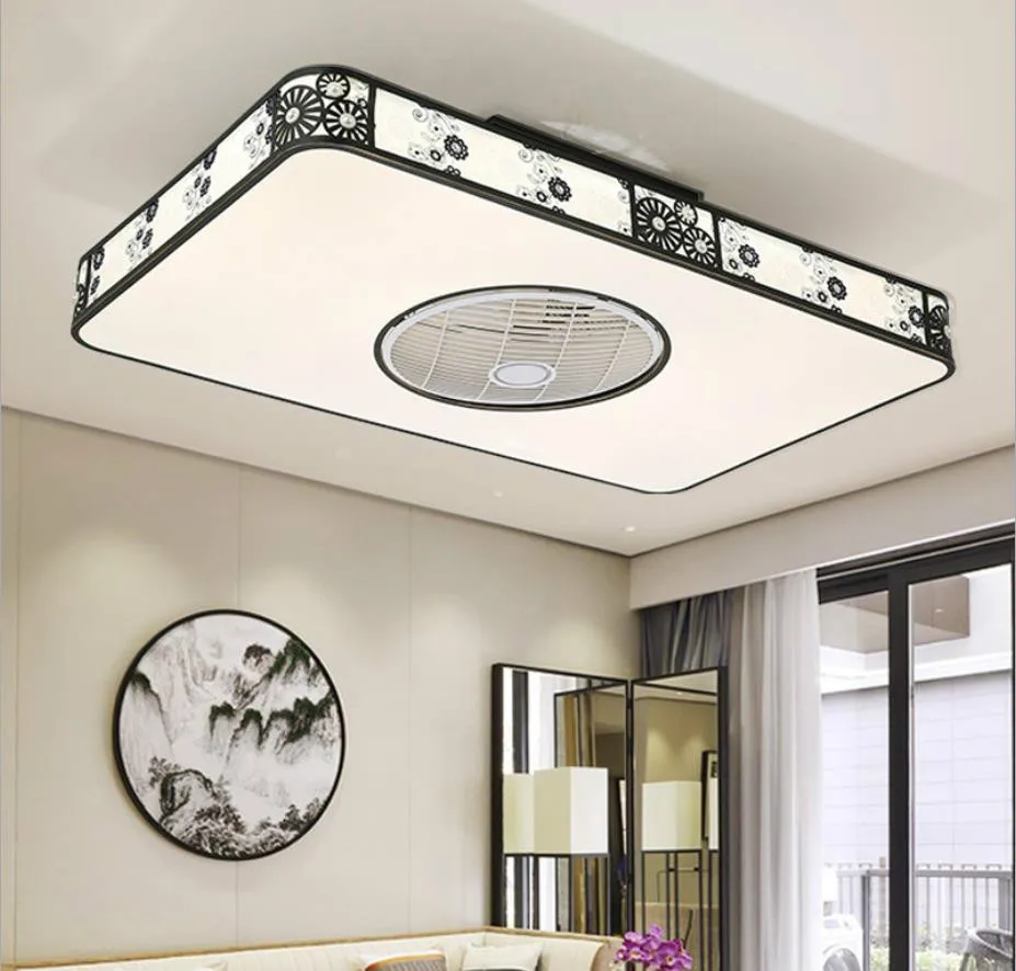 New Chinese Fan Light Bedroom Study Living Room Light LED Lighting Modern Simple Fan Ceiling Light