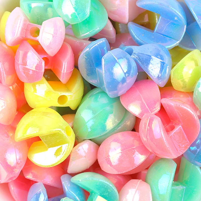 50pcs/lot Buckle AB Acrylic Bead Handmade DIY Bracelet Necklace Jewelry Making Loose Spacer Beads Wholesale Supplies