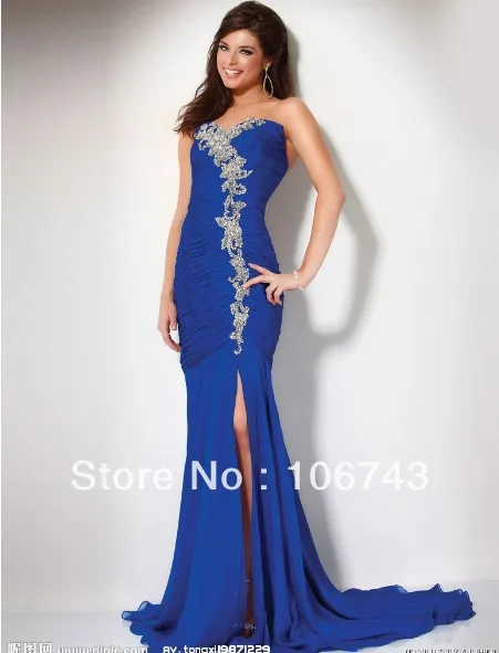 free shipping 2018 new vestido de festa Formales fishtail Elegant beaded blue girl party Graduation gown Bridesmaid dresses