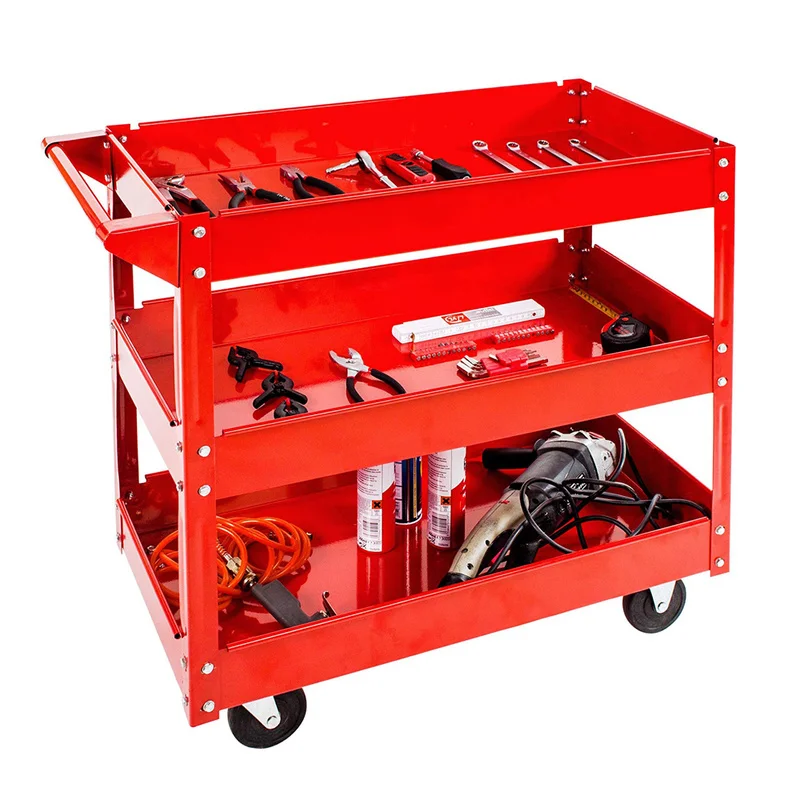 Wholesale 3-Level Garage Storage Heavy Duty Workshop Wheel Parts and Trolley Cabinet Cart Tool