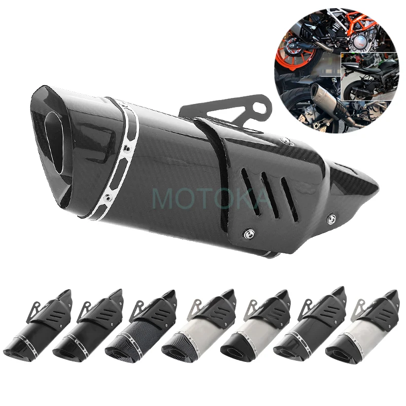 

Modify Motorcycle Universal Exhaust Pipe Inlet 51mm Carbon Fiber Tip Muffler Slip-on For R6 R3 GSXR750 Z900 Z800 MT07 MT09 CB600