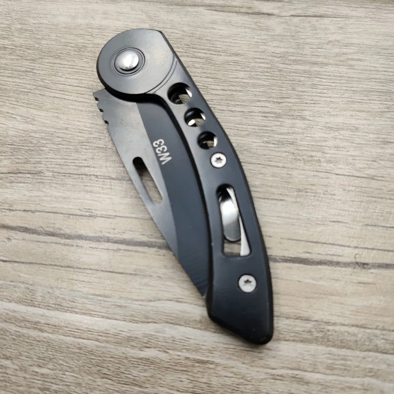 Mini cuchillo de fruta portátil de acero inoxidable, herramienta EDC de bolsillo, plegable, W33, envío directo