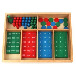 Montessori Math Toy Stamp Game for Children Addition Subtraction Multiplication Division Learning Tools Wood Number Tiles Tray