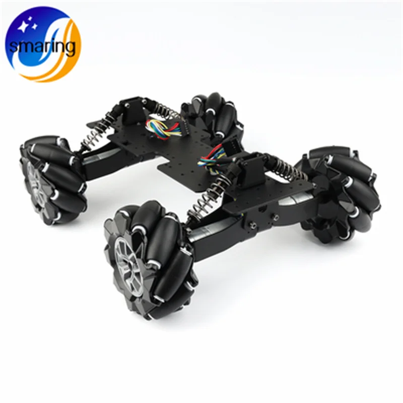 4WD McNum Wheel Chassis Smart Car Chassis Suspension adjustable damping chassis for Arduino Wifi DIY Parts