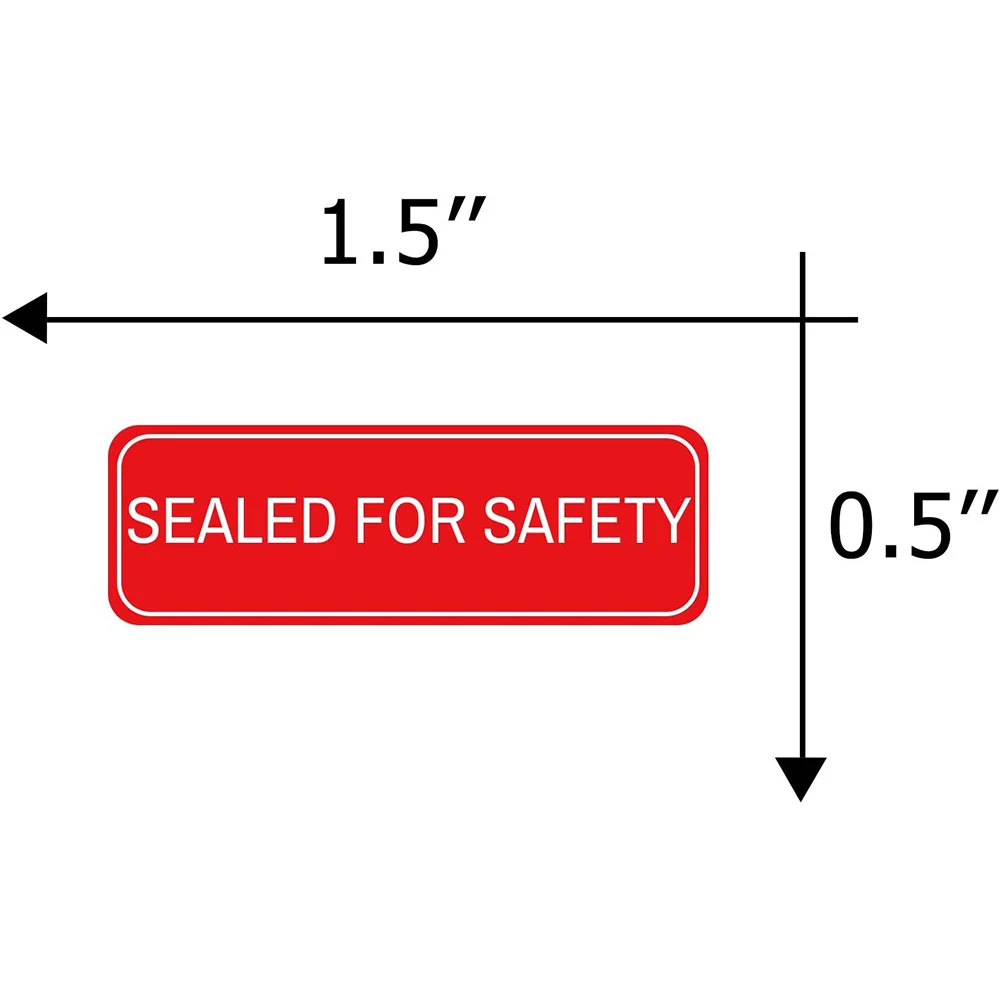 Red 0.5X1.5 Inch Sealed Labels Sealed for Safety Labels Tamper Proof Labels Adhesive Stickers 500 pcs