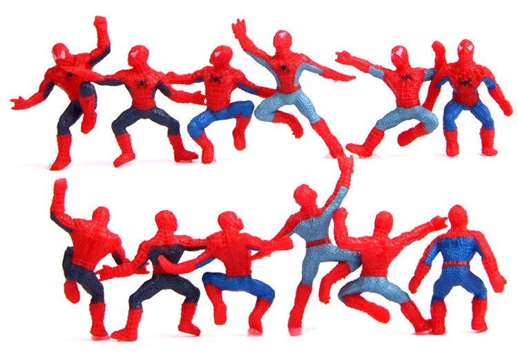 6pcs/set Mini Spider-Man Figure The Avengers mavel Spiderman Spider Man PVC Action Figure Toys Children Gifts