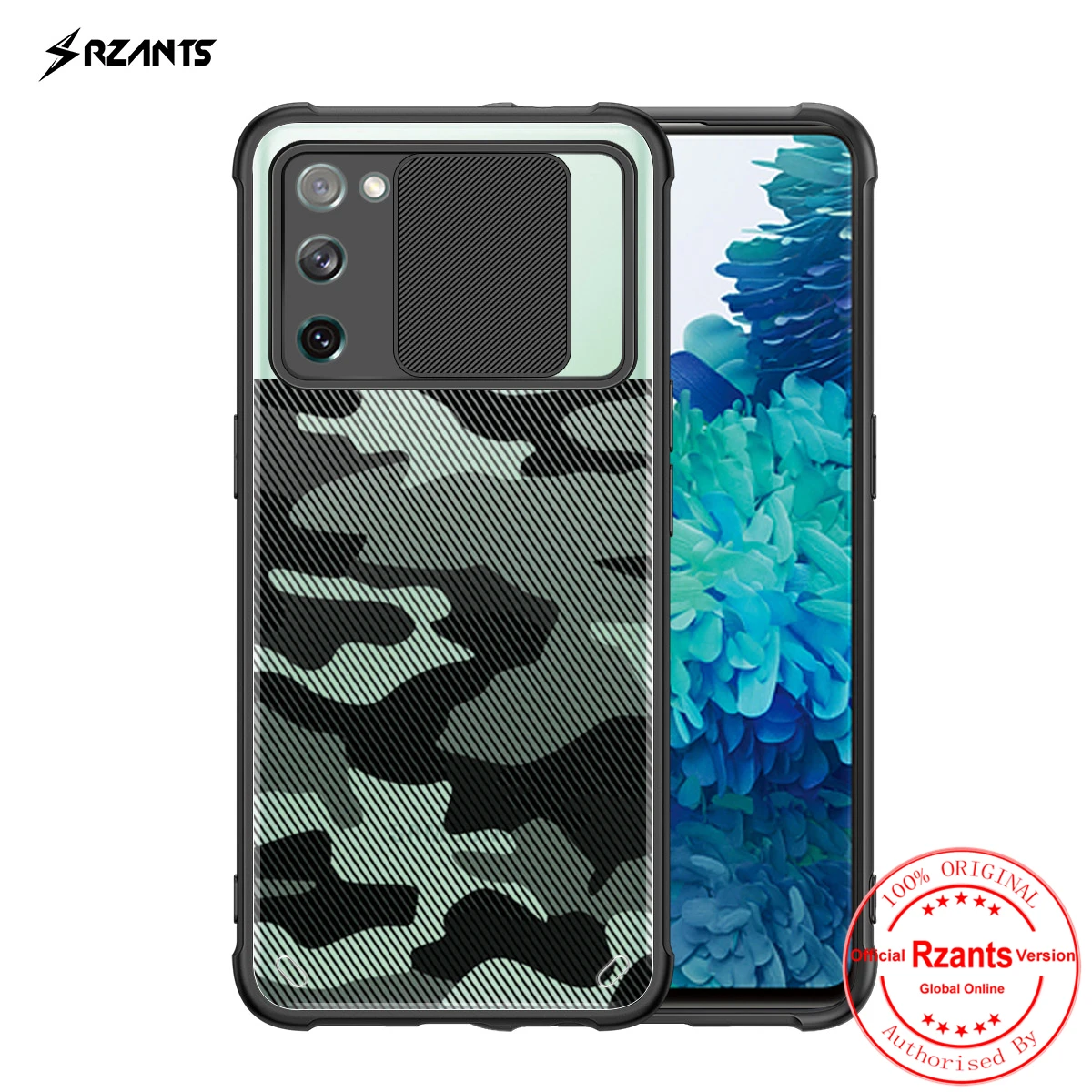 Rzants For Samsung Galaxy S20 FE Galaxy S21 S21 Plus S21 Ultra Phone Case Soft Camouflage Lens Slim Crystal Clear Phone Casing