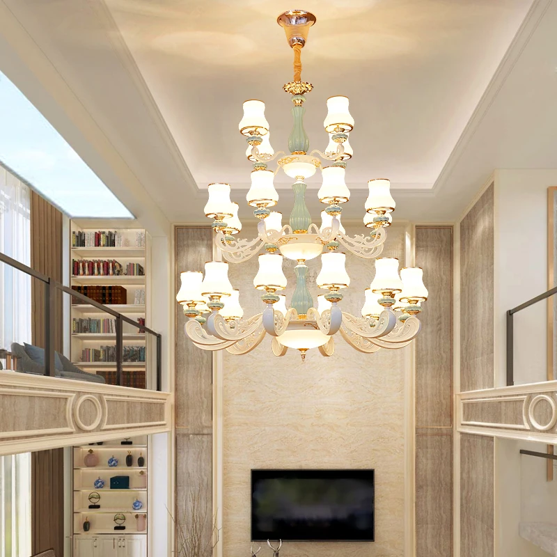 Modern Ceramics Chandeliers Home Lighting Decoration Luxury candle Chandelier Pendants Living Room Lndoor Lamp Iustres de glass