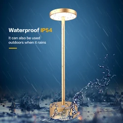 LED Aluminum Alloy Waterproof Rechargeable Desk Lamp Touch Dimming Metal Table Lamps For Bar Living Room Reading Camping Light