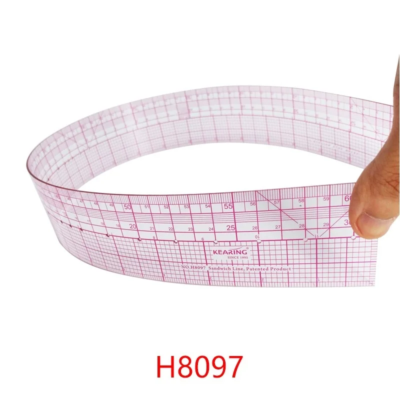 60cm Graph Ruler Transparent Straight Ruler Clothing Design Tailor Ruler H8097