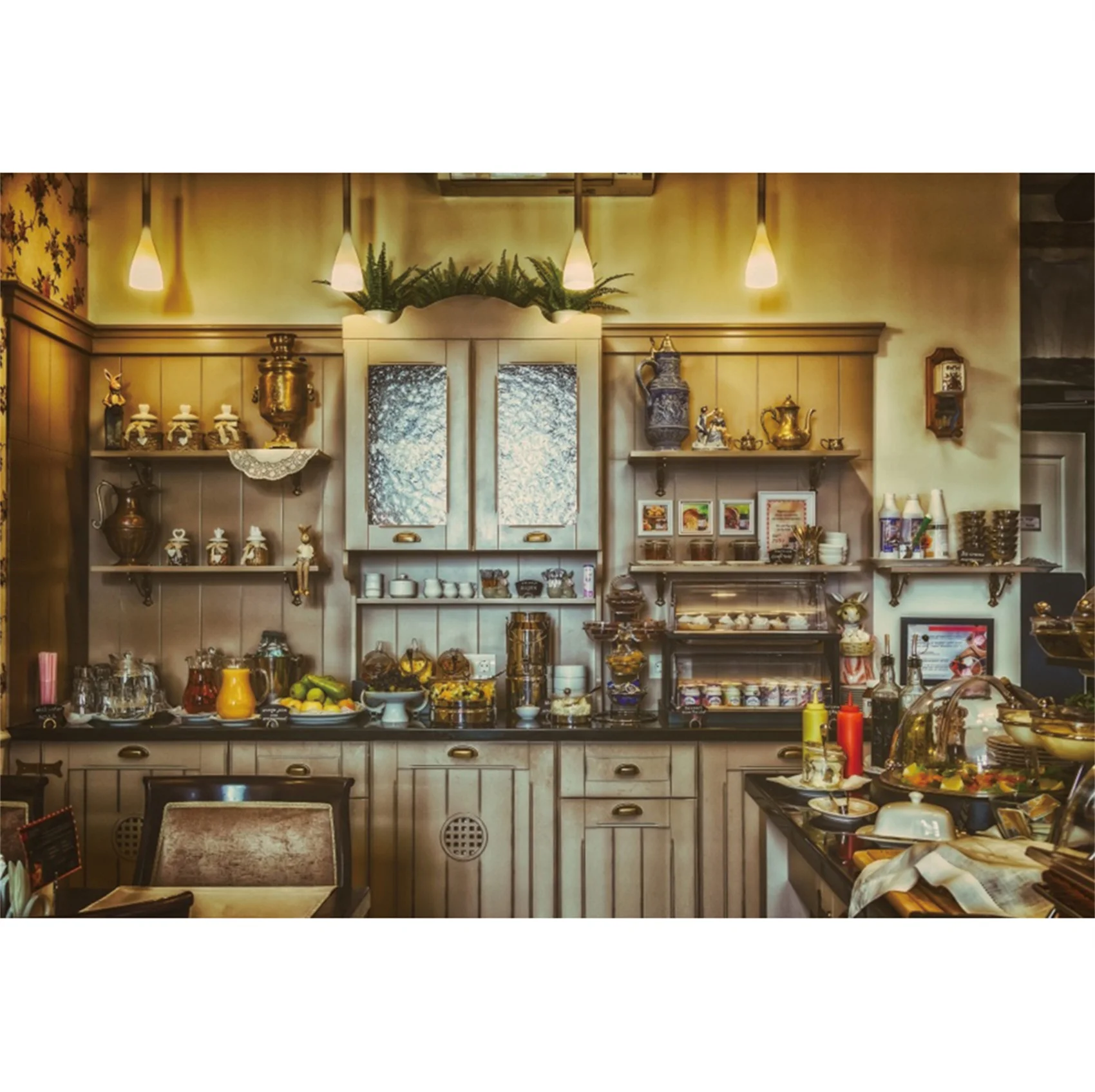 Laeacco Nội Thất Gỗ Vintage Ban Bếp Trang Trí Nhà Nhiếp Ảnh Phông Nền Chụp Ảnh Ảnh Nền Cho Studio Ảnh