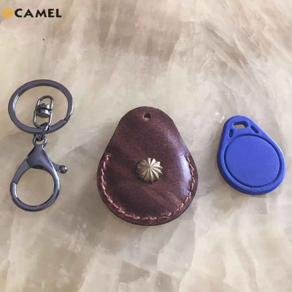 125Khz RFID Access Control 13.56Mhz Leather Tags Token Keychain Cover Card Sets Protection ID IC Keyfob holder package bag