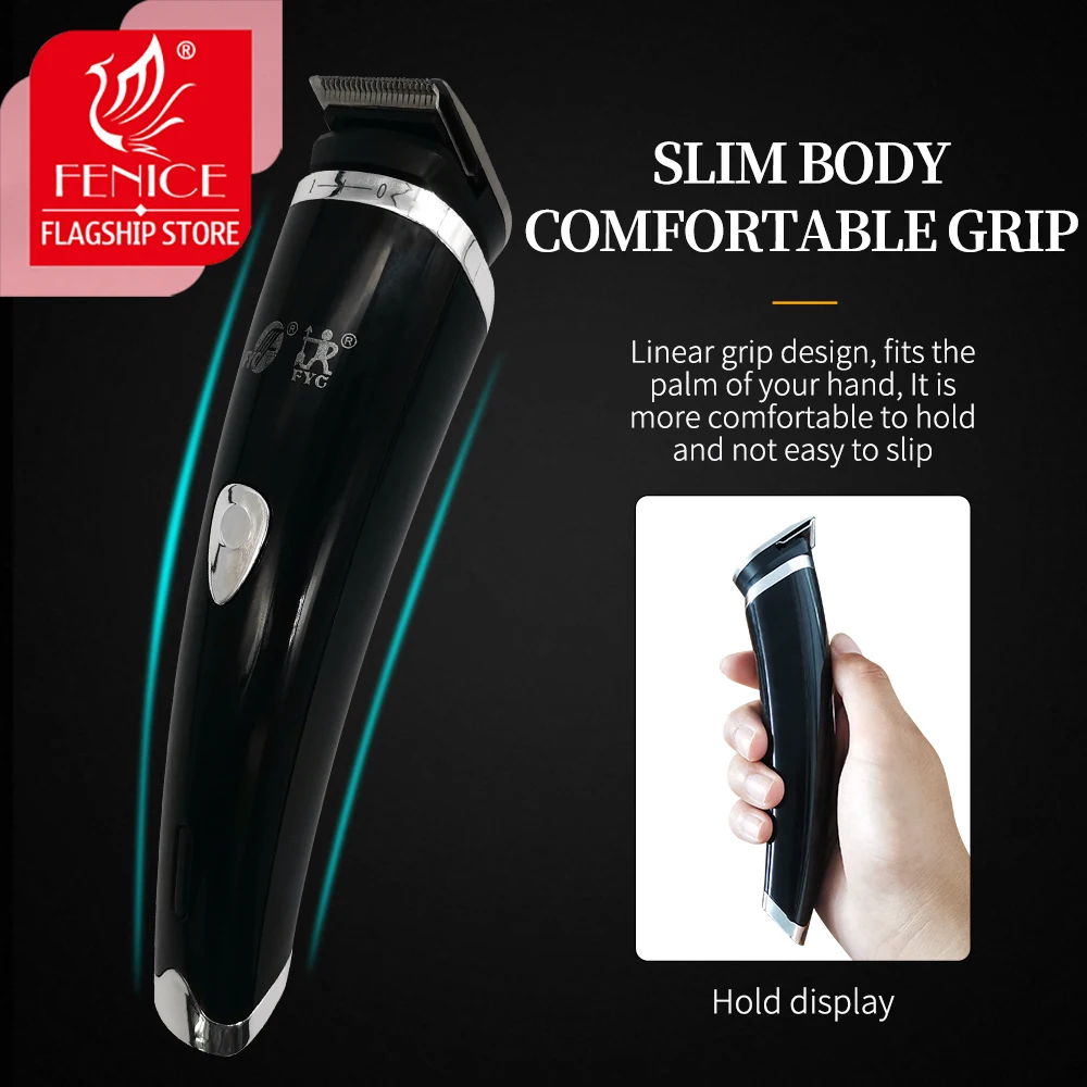 Fenice Professional Digital Hair Trimmer Rechargeable Electric Hair Clipper Men's Cordless Haircut Adjustable Multiple Blade