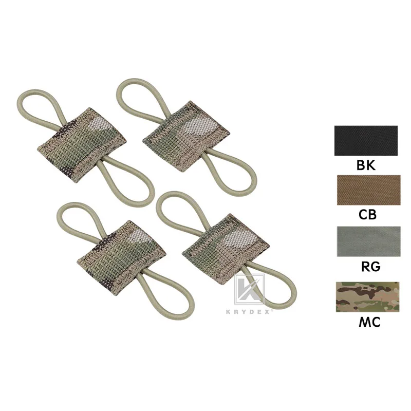 KRYDEX Elastic PTT Storage Retainer MOLLE Conversion Buckle Antenna Communication Cable Hydration Tube Route Loop Organizer 4PCS