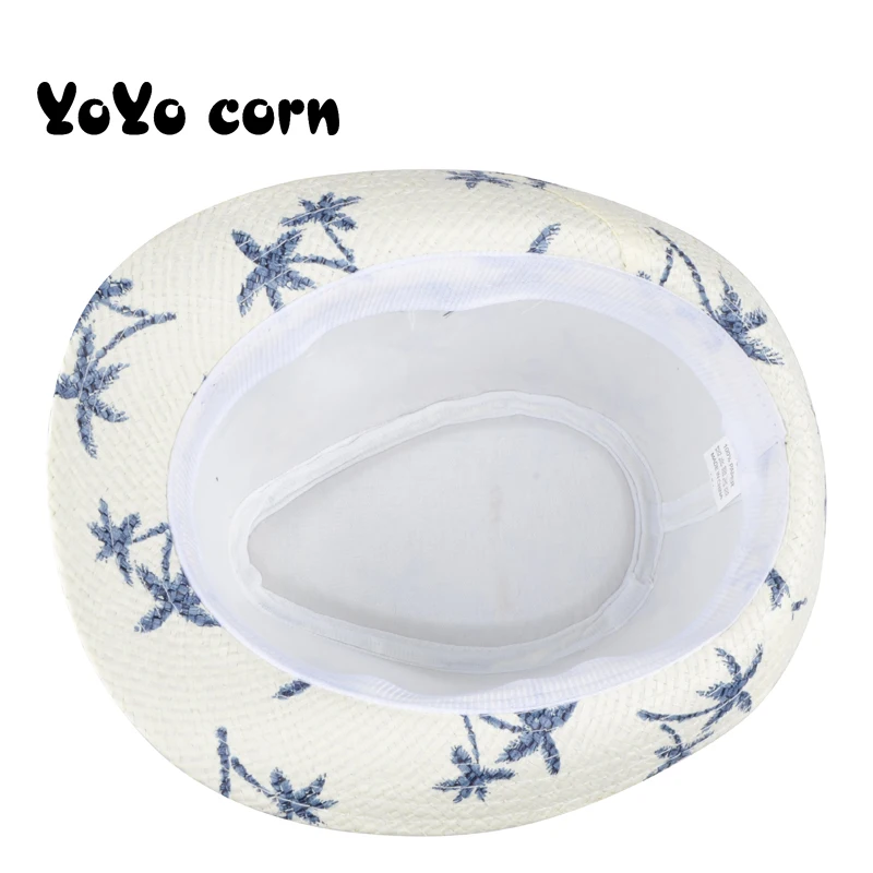 YOYOCORN Hot Sale Summer Straw Sun Hat Kids Beach Sun Hat Trilby Panama Hat Handwork For Boy Girl Children 4 colour