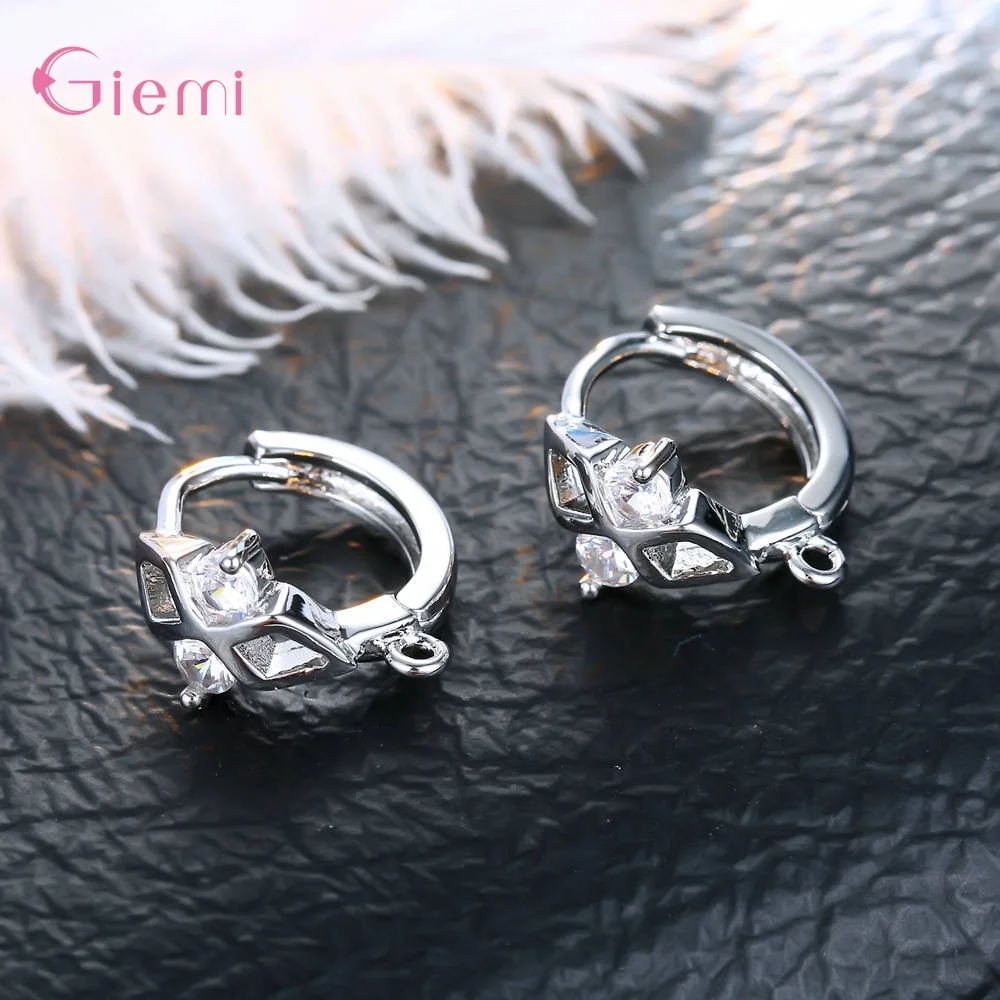 925 Sterling Silver Cubic Zirconia Hoop Earring DIY Jewelry Accessories for Jewelry Making Handmade Jewellry Earrings