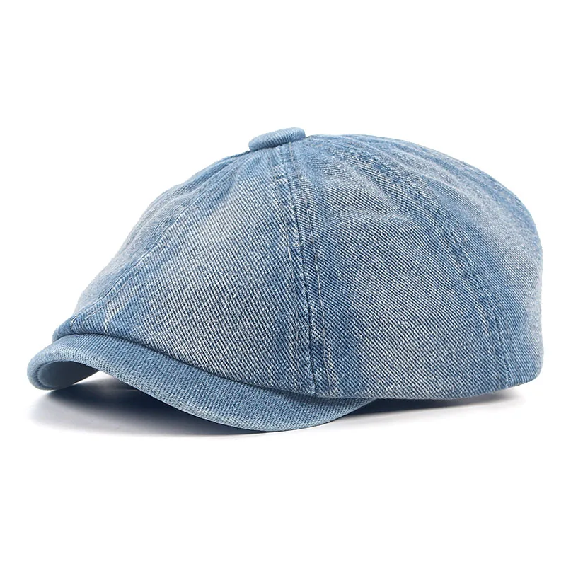 Boina vaquera de algodón Para Hombre y mujer, gorro plano octogonal, Estilo Vintage, a la moda, Para primavera, 2024