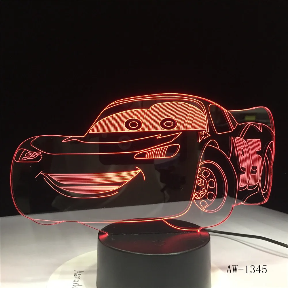 7 Color Change Home Decor Light Cute CartoonLED Car Shape Light USB 3D Luminarias Night Light Baby Sleep Desk Lamp 1345