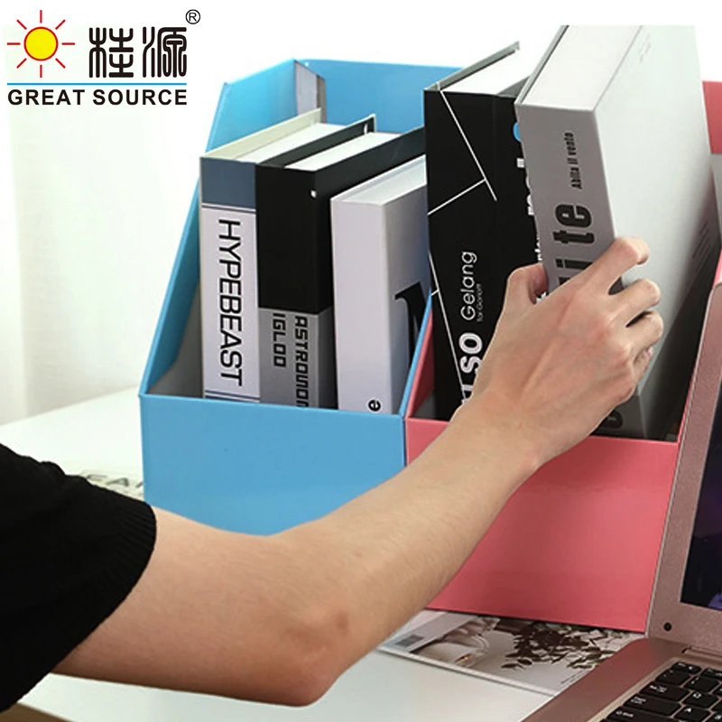 MQQ Foldaway File Holder Colorful Newspaper Box Desk Top Organizer Magazine Bookend Corrugated File Holder Stationery(10PCS)