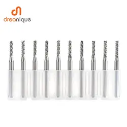 10pcs/set Solid Carbide Corn End mill Milling Cutter Bits D0.8, 1.0, 1.6, 1.8, 2.4, 3.1 PCB End Mill CNC Cutting Milling Tools