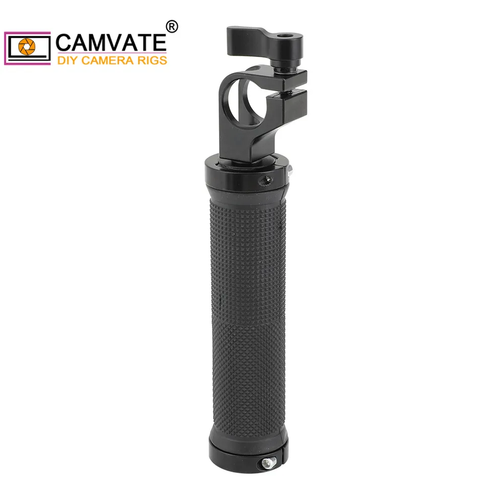 CAMVATE Camera Rubber Handgrip With Double-End Locking Ring & 19mm Single Rod Clamp Adapter For DSLR Camera Rod Support System