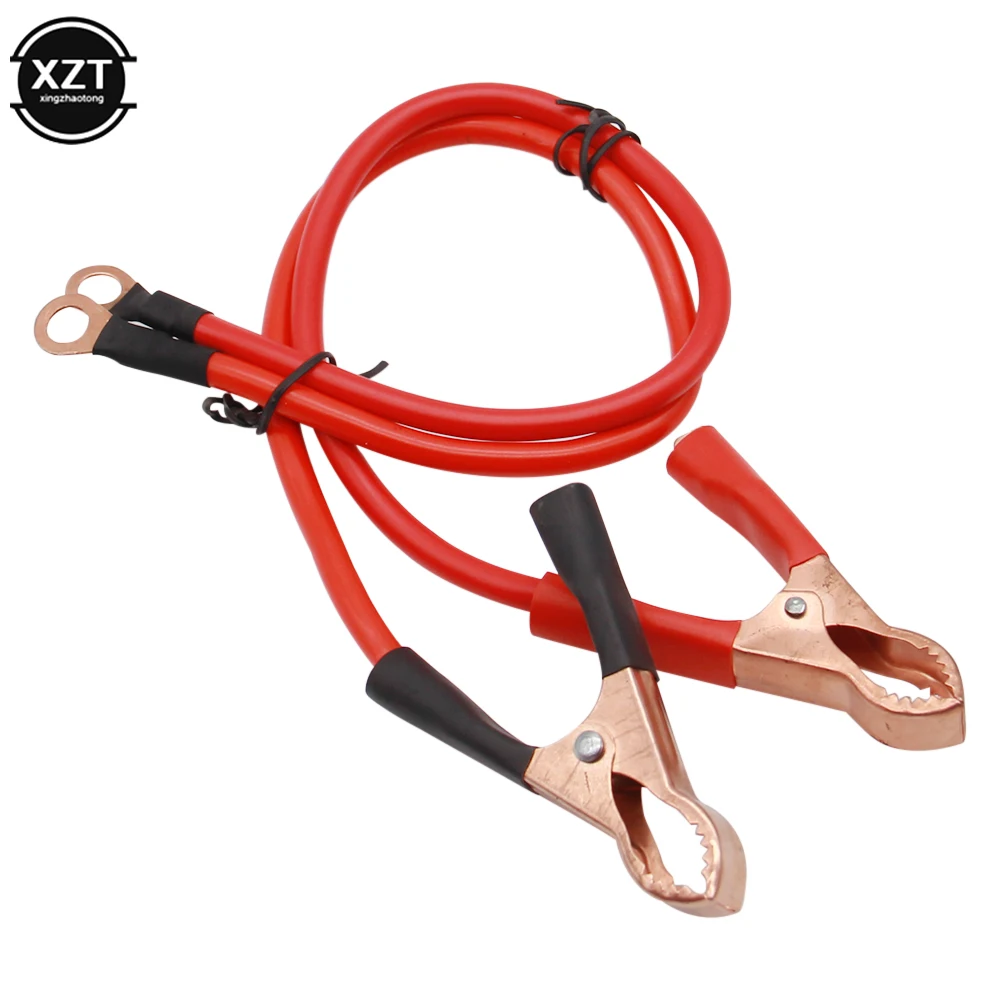 10AWG Car Battery Clip Cable Crocodile Car Van Battery Test Lead Clips Alligator Clips Electrical Jumper 45cm Wire Cable Clamp