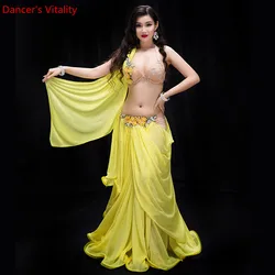 New Performance Dancewear Clothes Bellydance set B/C Cup Chiffon Long Skirt Women Professional Belly Dance Costume Set