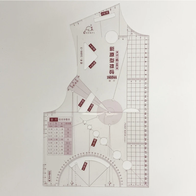 K92C 3-Pcs 1:5 trasparente donne panno disegno righello disegno Template abbigliamento prototipo righello strumento per fare bambola giocattolo