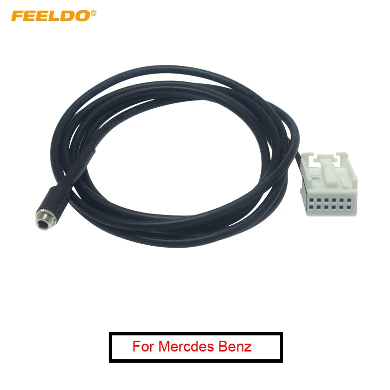 

FEELDO 1PC Car 3.5mm Female Socket AUX Adapter Cable For Mercdes Benz Comand APS NTG GL W169-221 Audio Cable Data Wire #FD6201