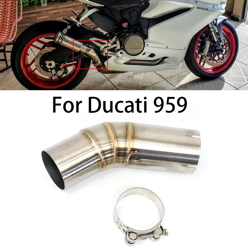 

For Ducati 959 Panigale 60mm Motorcycle Exhaust Middle Mid Link Pipe Muffler Connect Tube Stainless Steel