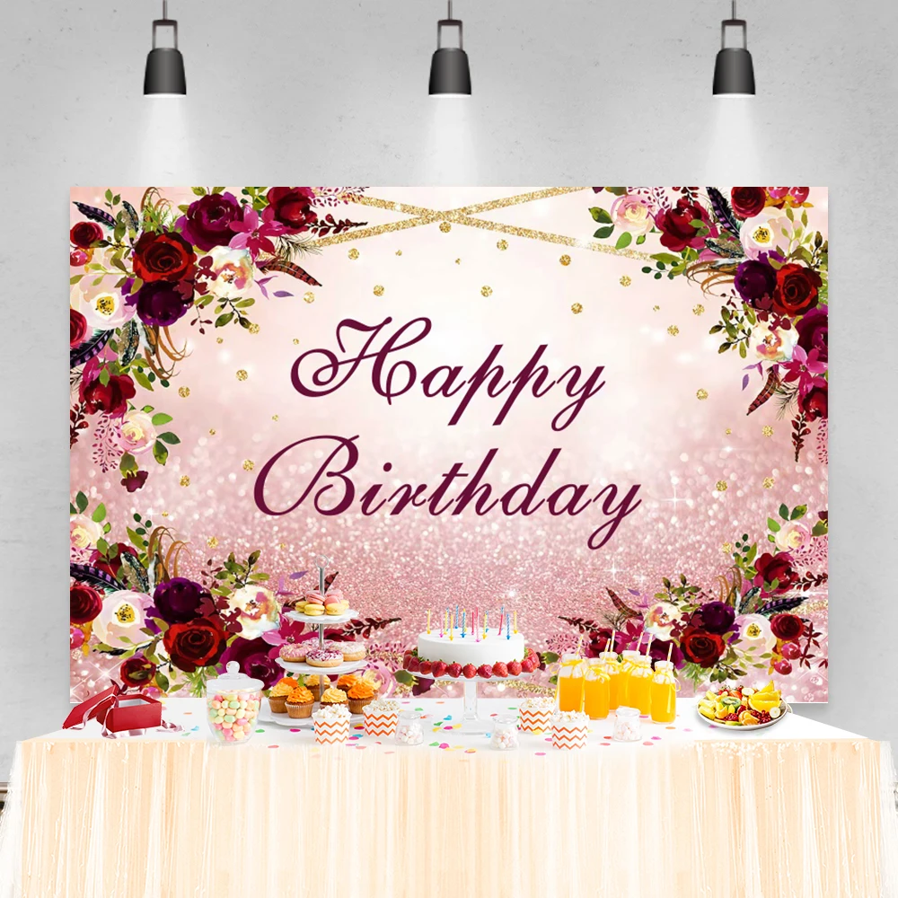 عيد ميلاد سعيد التصوير خلفية ذهبية ستار بالونات ديكور الأسرة الاحتفال حفلة صورة مخصص ملصق صور خلفية