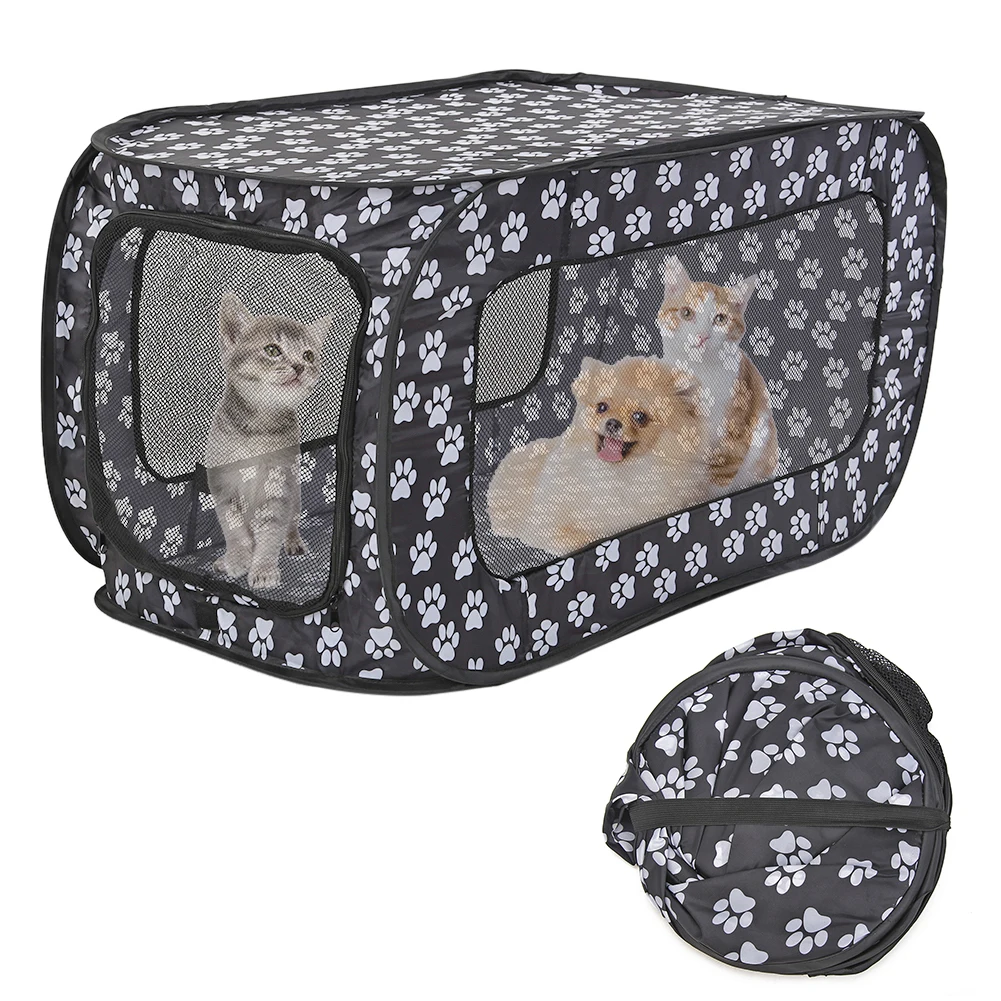 Zomer Ademend Huisdier Tent Hek Opvouwbare Kat Hond Reizen Kooi Puppy Huisdier Kooi Kennel Honden Huis Rechthoekige Voetafdrukken 87cm