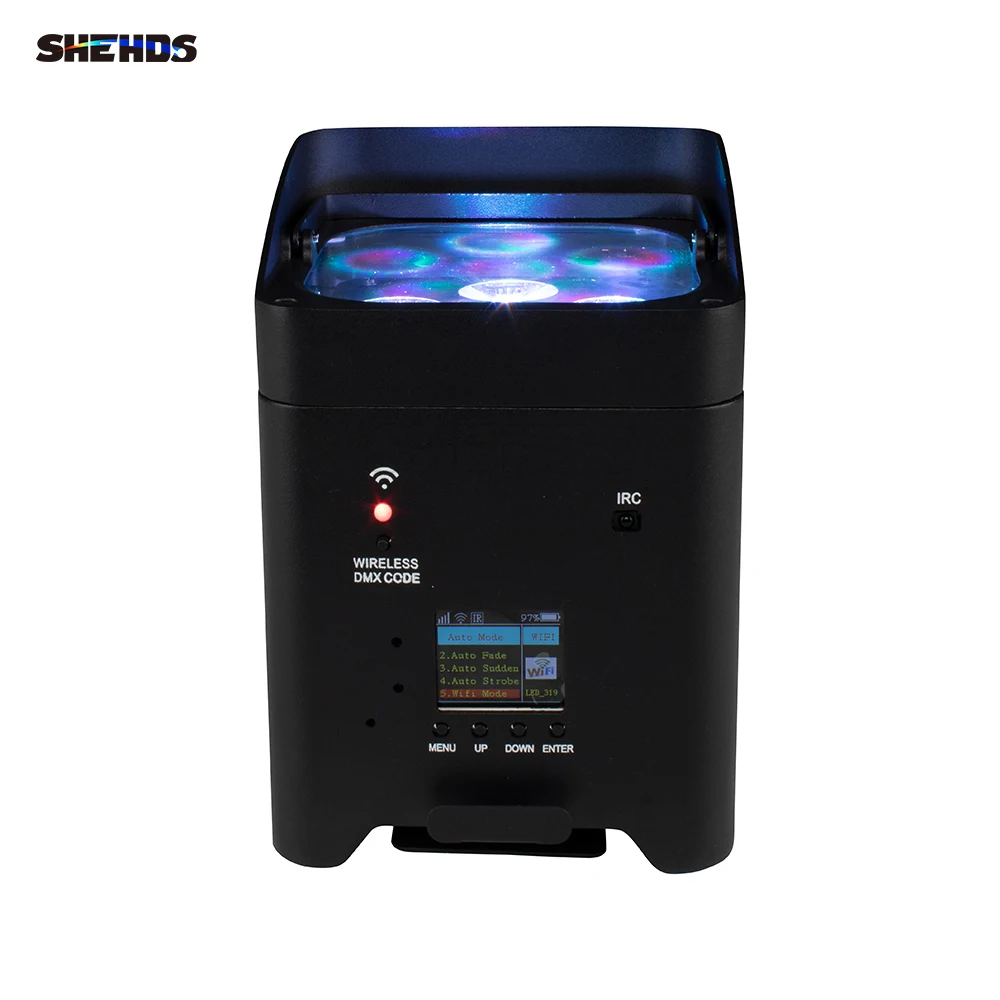 Imagem -02 - Shehds-smart Led Par sem Fio com Controle Remoto Wi-fi App 6in 6in Rgbaw Bateria uv Iluminação Flight Case para Party dj Disco 6in 1