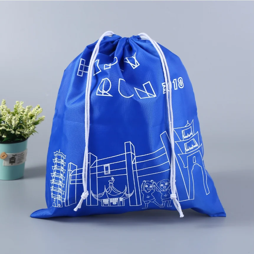 High quality drawstring bag polyester pouch custom wholesale polyester laundry bag