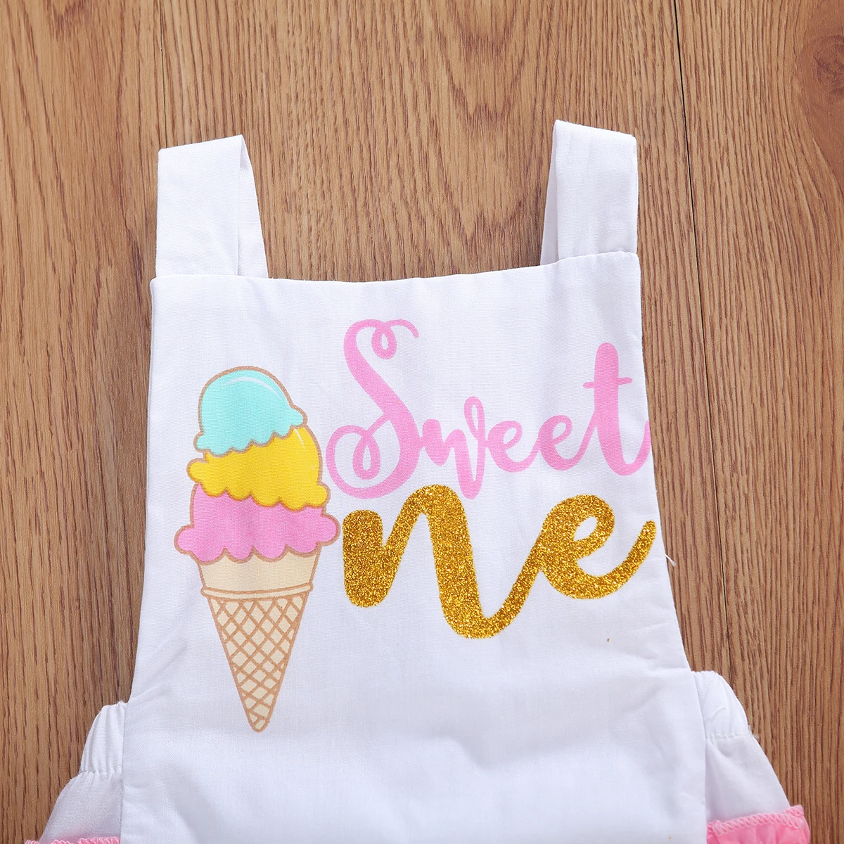 0-3Y Newborn Infant Baby Girls Romper Ruffles Jumpsuit Birthday Clothes Ice Cream Print Cute Baby Girl Clothes Summer Costumes