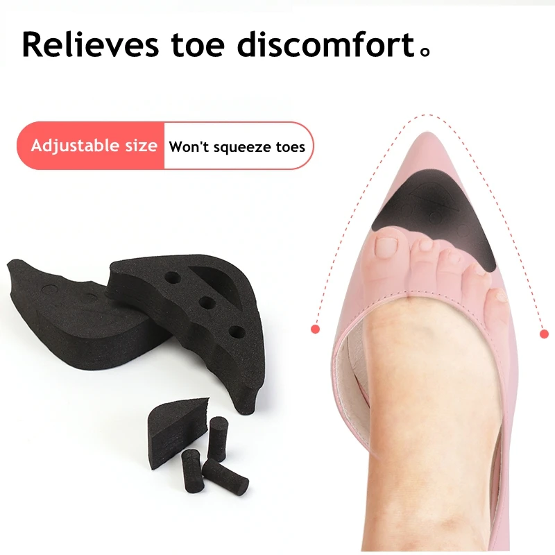 1Pair Women High Heel Half Forefoot Insert Toe Plug Cushion Pain Relief Protector Big Shoes Toe Front Filler Adjustment