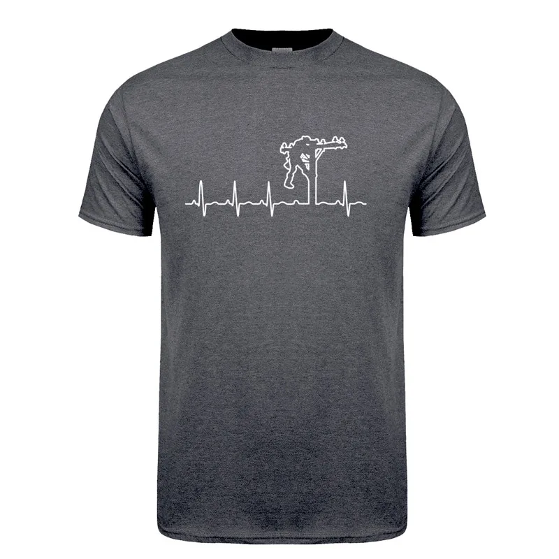 New Heartbeat of Lineman T Shirt Men Short Sleeve Cotton Electrician T-shirts Mans Tops Tee JL-062