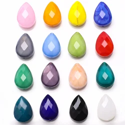 10Pcs/Lot Austrian Crystal Drop Pendants Green 13X18MM Faceted Glass Teardrop Beads For DIY Making Charms Necklace Accessories