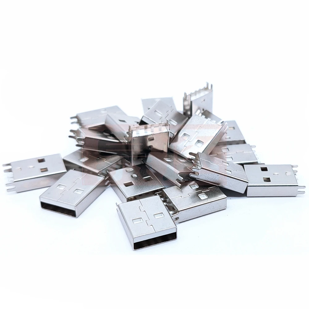 10Pcs Diy Usb Mannelijke Interface Spalk Plug-In Pcb Connector Socket Connector Een Type B Patch Straight Pin